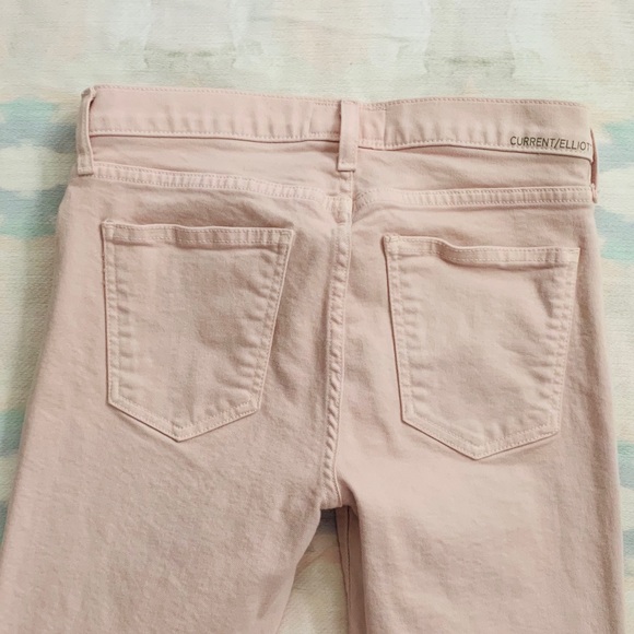 Current/Elliot Pink Denim Straight Leg Jeans - Picture 4 of 6